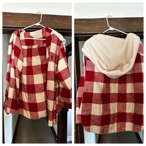 American Eagle flannel shirt with hood